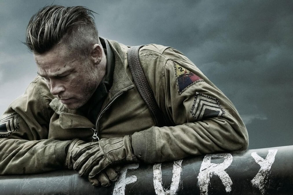 Brad Pitt's buzz cut in "Fury" - wide 11