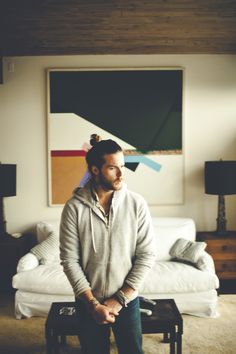 Man with top knot