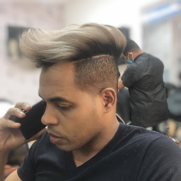 Tapered Hair with Long Textured Brush Up