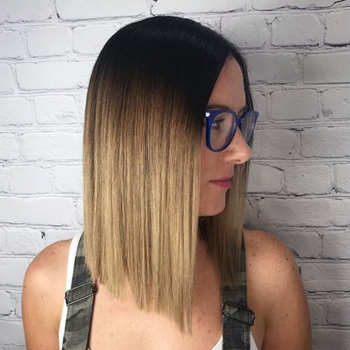 Black to Brown Ombre Lob