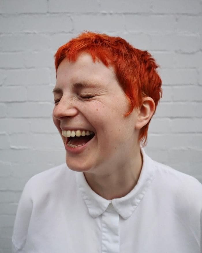 Red Short Choppy Haircut