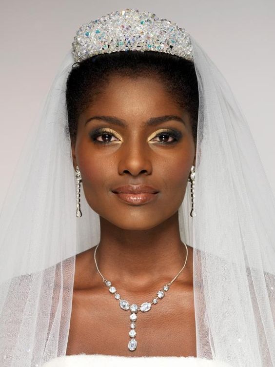 43 Black Wedding Hairstyles For Black Women Crown Veil ...