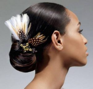 Wedding Hairstyles For Black Women Feather Bun