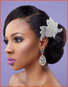 Wedding Hairstyles For Black Women Rhinestone Low