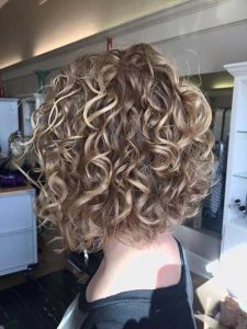 Curly Hairstyles for Women Medium Curl Ash Blonde Bob