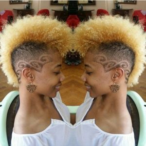 Female Undercuts Blonde Afro