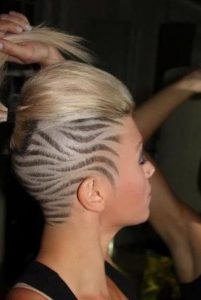Female Undercuts Blonde Tiger Stripes