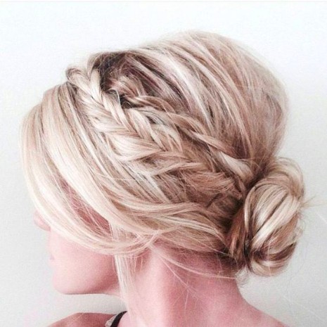 35 Trendy Prom Updos | Double Braid with a Low Bun | Hairstyle on Point