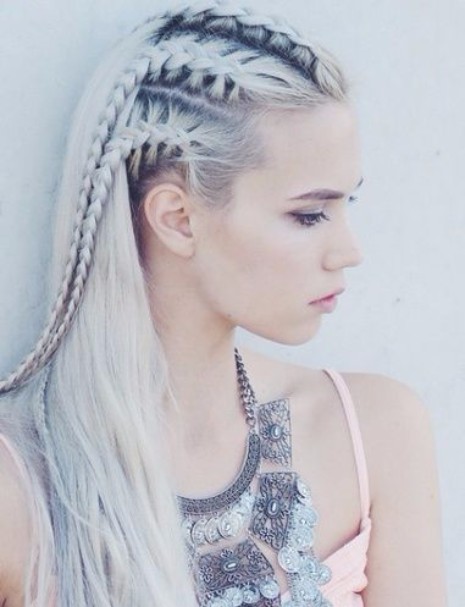 metallic-cornrows-silver-hairstyles | Hairstyles & Haircuts for Men & Women