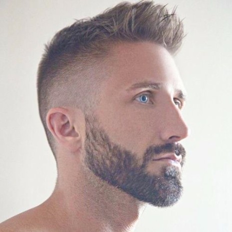 men's haircut with beard fade