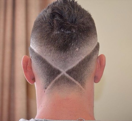 Short mohawk hairstyles with X-Pattern