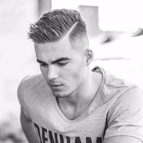 mens haircut fade and part