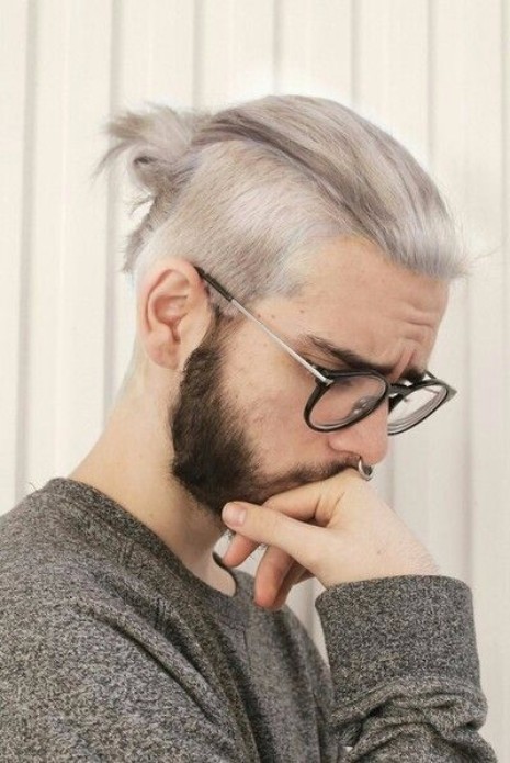 Is the Gray Hair for Men Trend Here to Stay? | Silver Man Bun with Undercut | Hairstyle on Point