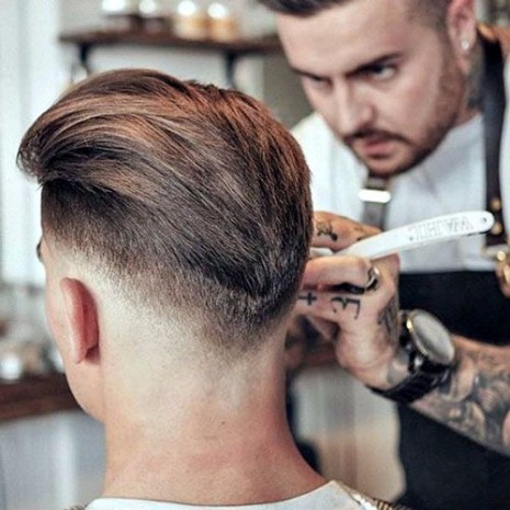 mens haircut low fade long on top