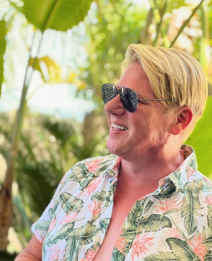 blonde with shaved sides