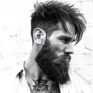 14 Barber-Approved Long Hairstyles For Men | Spiky Long Hair with Shaved Sides and Beard | Hairstyleonpoint.com
