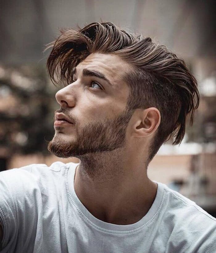 Side-Swept Long Hair with Undercut