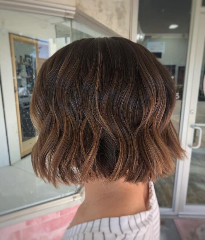 Honey Brown Bob with Blonde Highlights