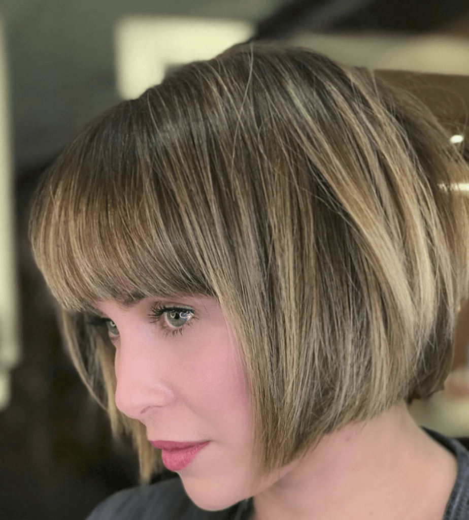 Chic Short Bob Hairstyles | Angled Bob with Fringe Bangs | Hairstyleonpoint.com