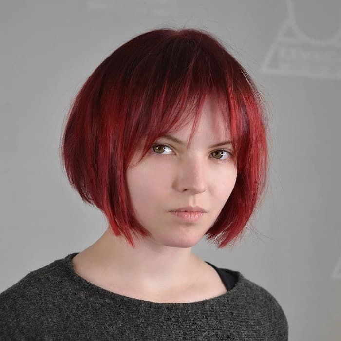 Long Fluffy Anime Pixie Haircut (Black to Red)