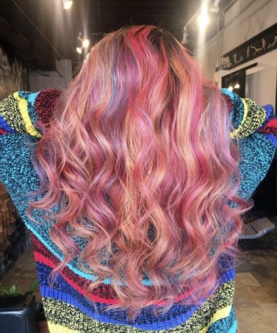 Pink, blue, and purple hair