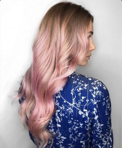 Light pink ombre and blonde hair