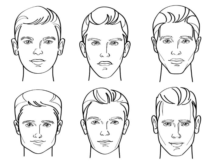 anime male vs female face shapes