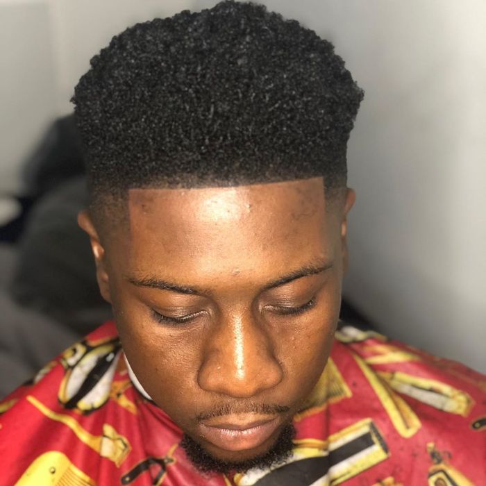 Short Afro Fade with Edge Up