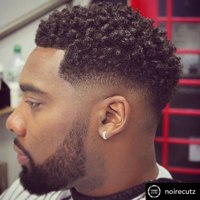 Skin Fade with Curly Hair and Beard