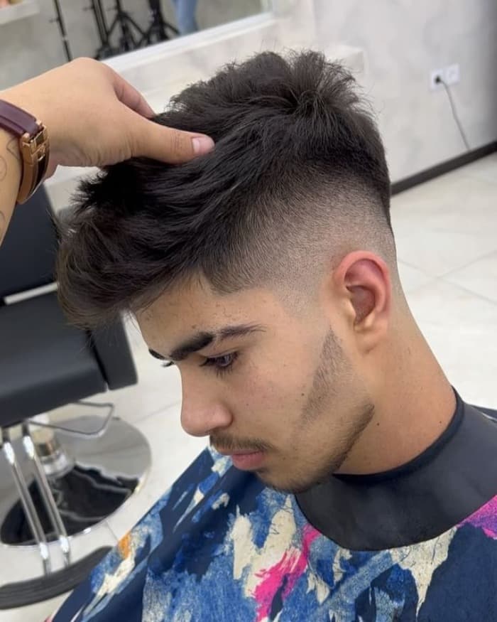 Mid Skin Fade with Textured Hair