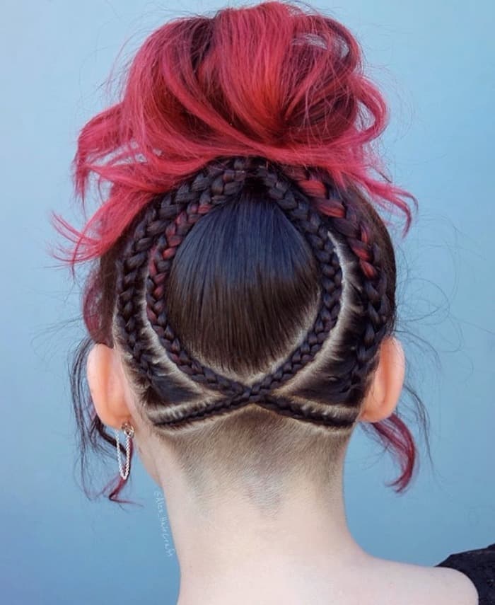Braided Top Knot Undercut Hairstyle