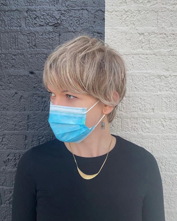 Razor Cut Pixie with Long Bangs