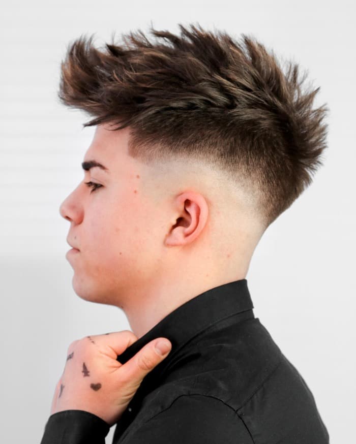 Faux Hawk with a Burst Fade