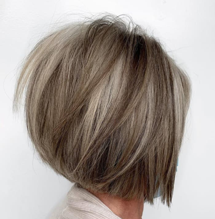 Neat Bronde Bob With Stacked Layers 