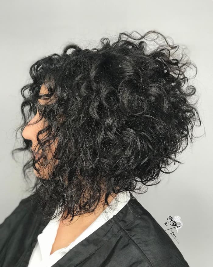 A Curly Inverted Bob