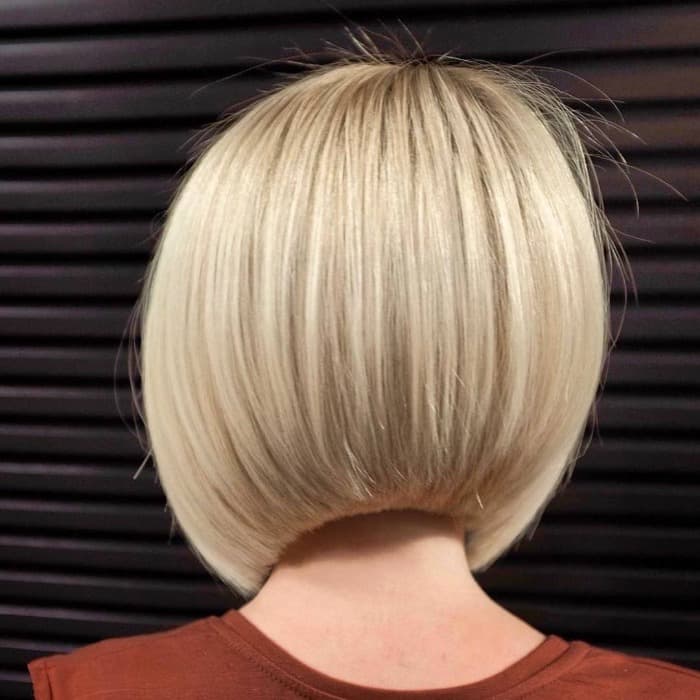 Chin-Length Blonde Inverted Stacked Bob