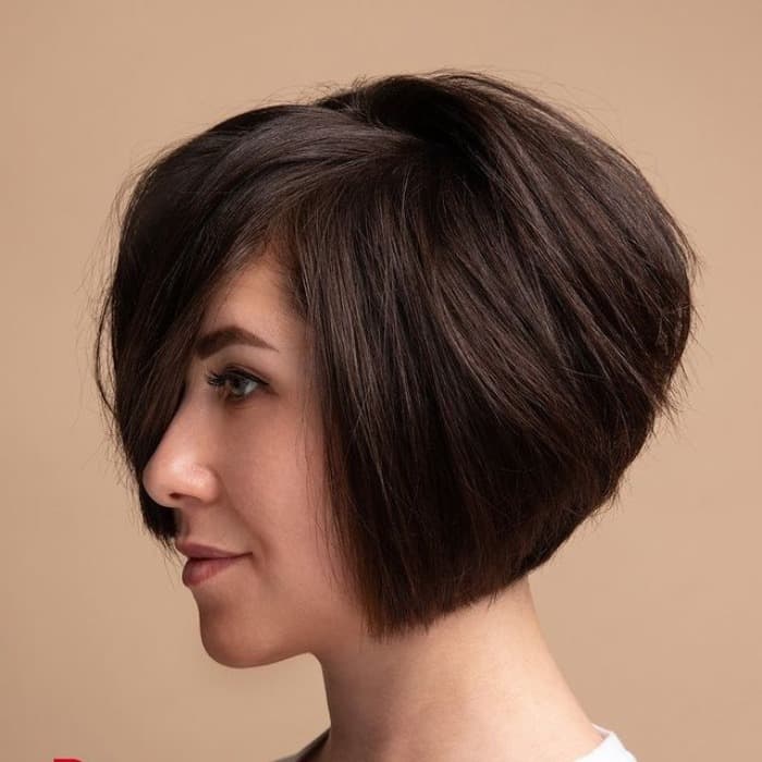 Dark Brown Textured Bob with Root Lift