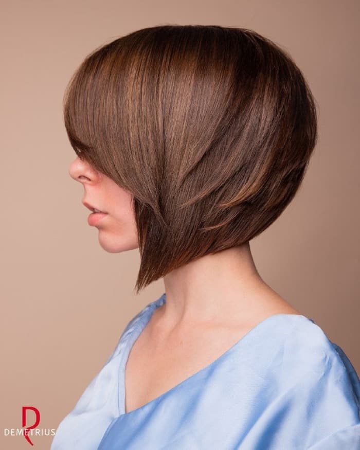 Short Inverted Bob with Swoopy Layers