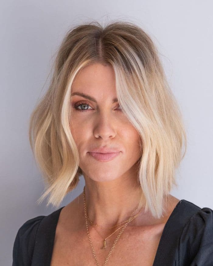 Middle Parted Layered Long Bob