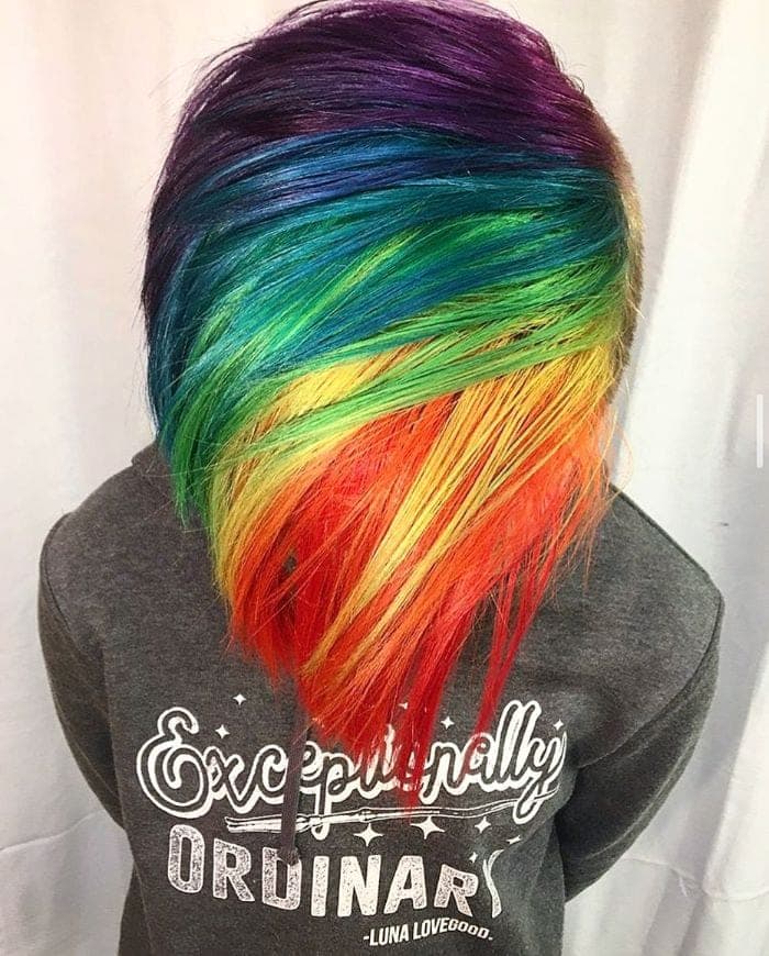 Rainbow Colored Bob Pixie