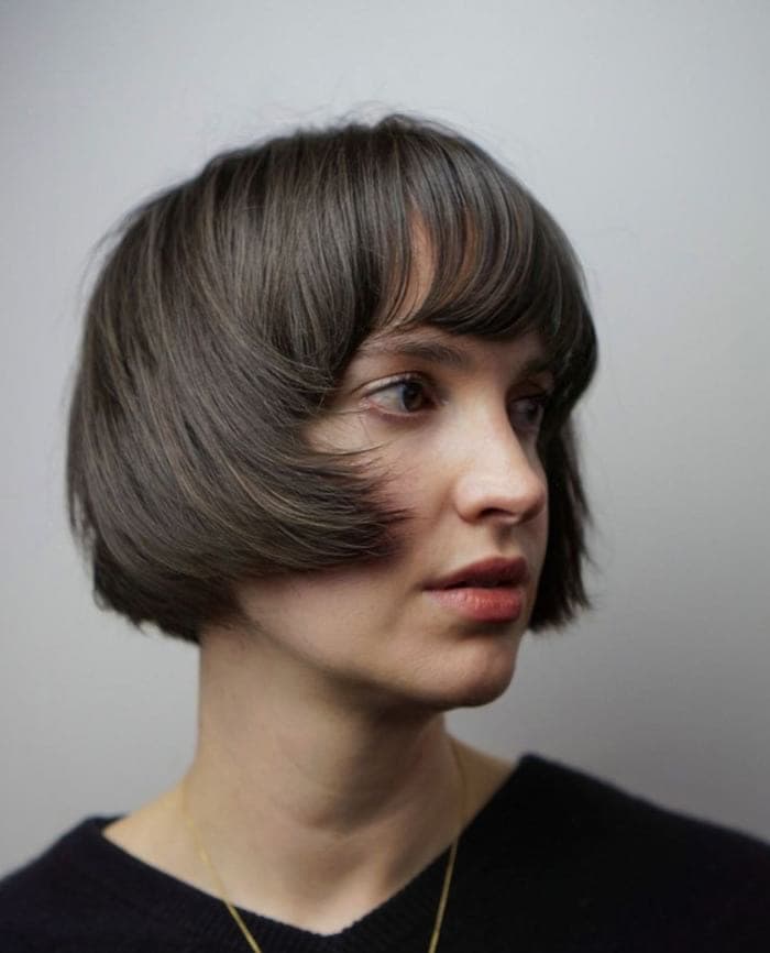 short bob with long bangs