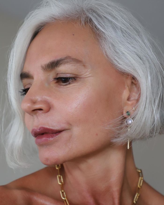 Angled Bob for Older Women with Round Faces