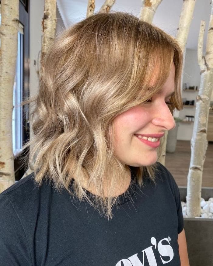 Beach Blonde Bob with Feathered Bangs