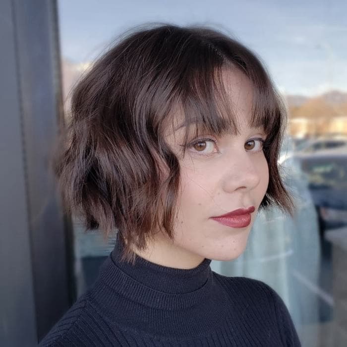 Modern Bob with Middle Part Bangs