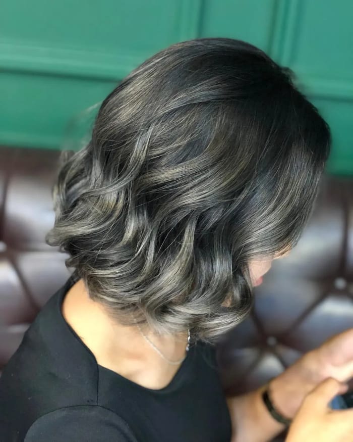 Short Bob Platinum Blonde Balayage