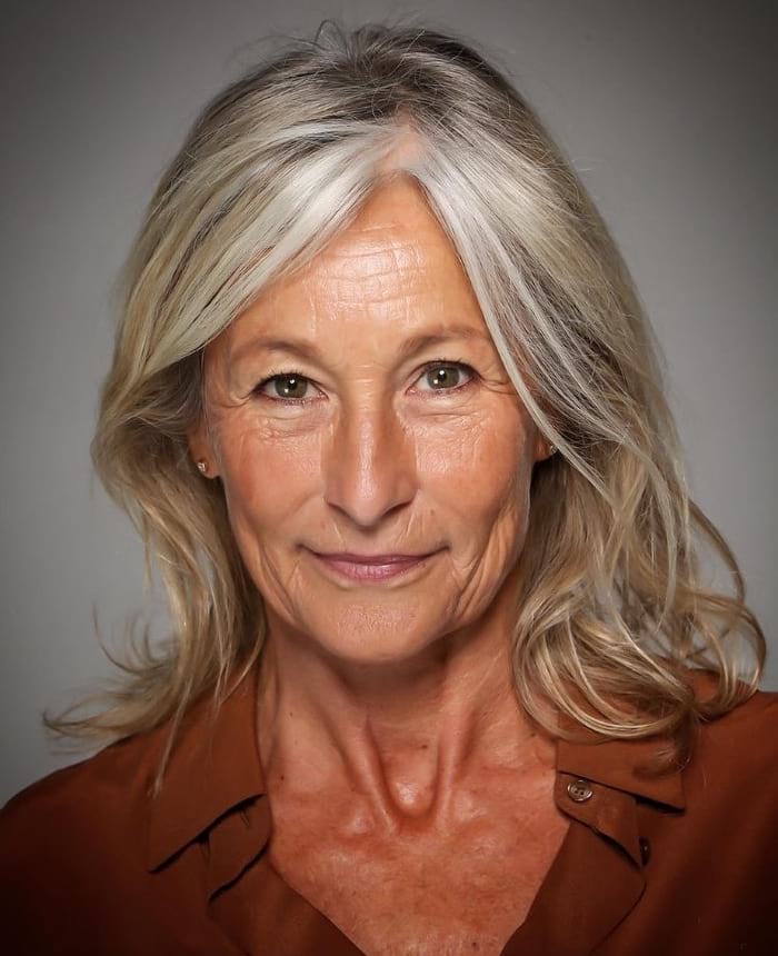 Shoulder Length Cut with Side-Swept Bangs