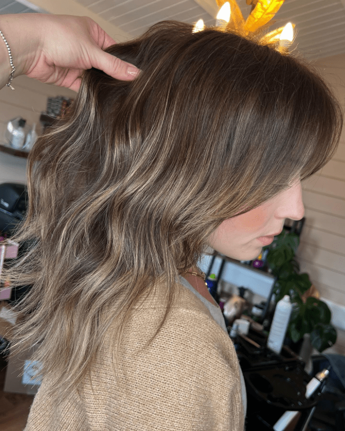 Caramel Blonde Balayage on Choppy Hair