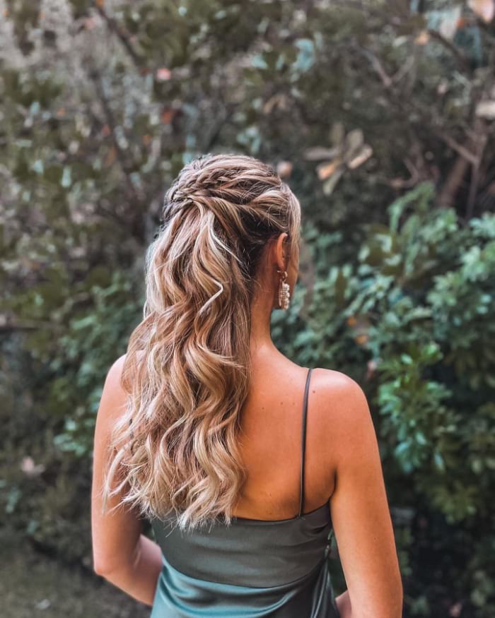 Half Up Blonde Balayage