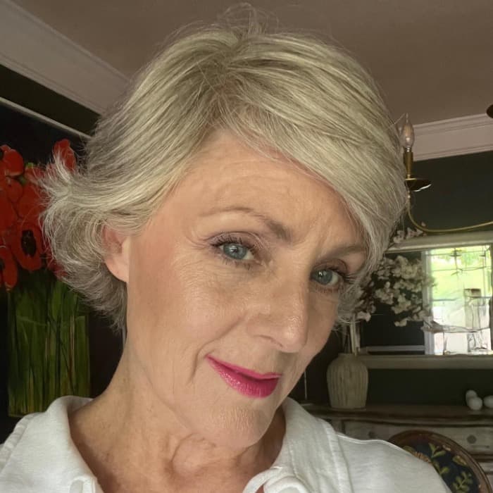 Bright Short Feathered Bob with a Side Part