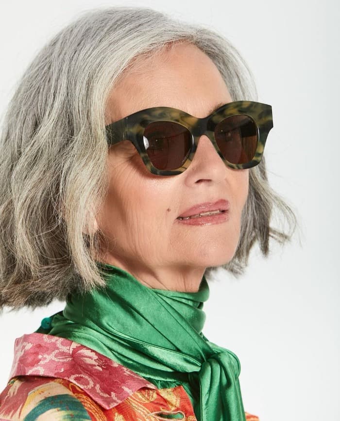 Short Textured Bob Haircut for Fine Gray Hair